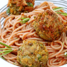 Espaguetis de espelta con albóndigas de lentejas Espaguetis de espelta con albóndigas de lentejas