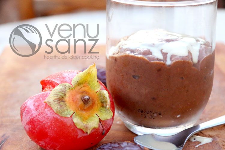 batido de algarroba y caqui