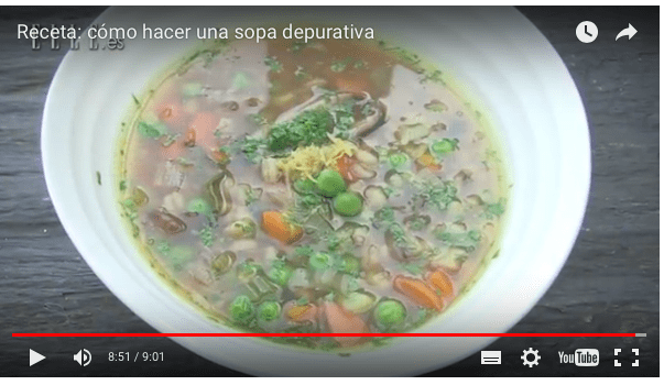 Sopa vegana depurativa