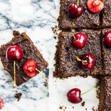 Double Chocolate Brownies With Cherries Double Chocolate Brownies With Cherries