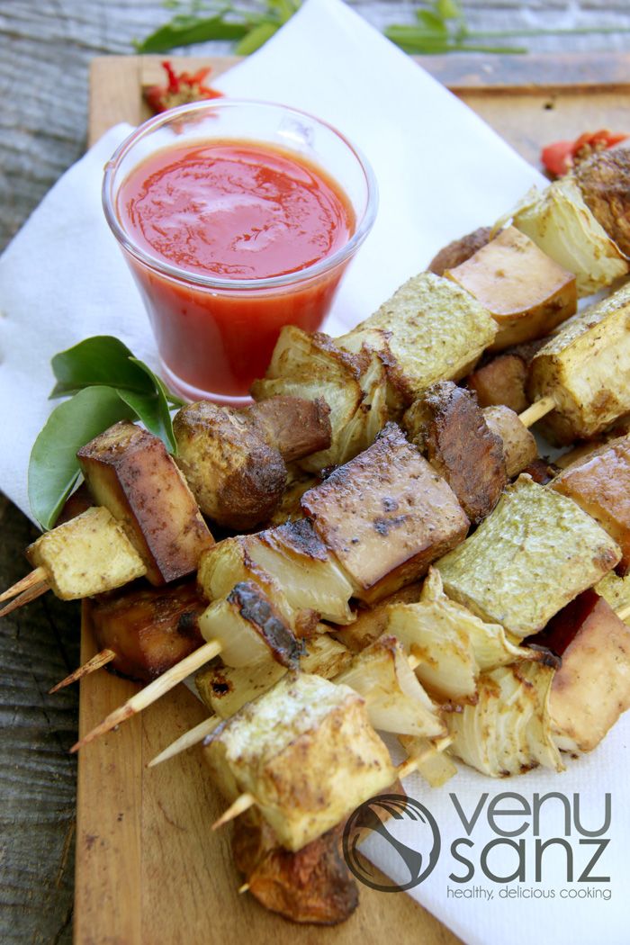 brochetas de tofu