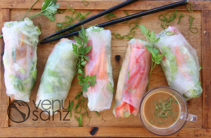 Rollitos de verano rellenos de verduras