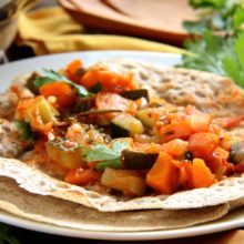 Crepes de trigo sarraceno con pisto Crepes de trigo sarraceno con pisto